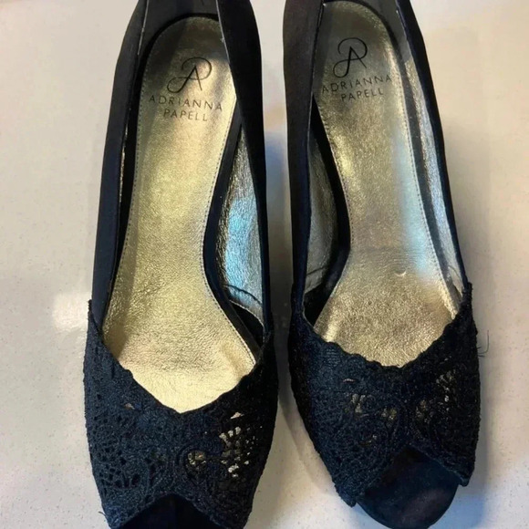 Adrianna Papell Black Peep Toe Heels - Picture 12 of 16